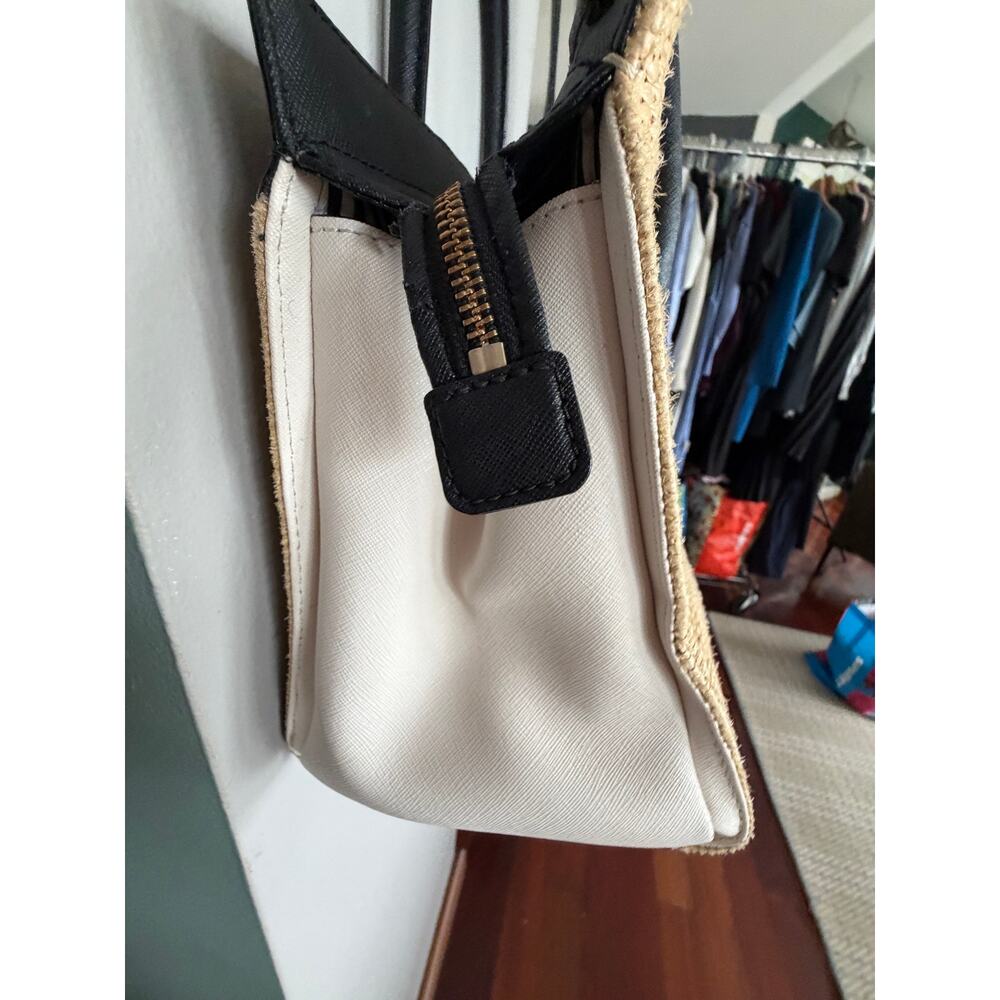 kate spade Black and Natural Straw Top-Handle Shoulder Bag - Picture 13 of 15